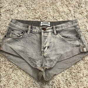 One Teaspoon Light Gray Jean Shorts
